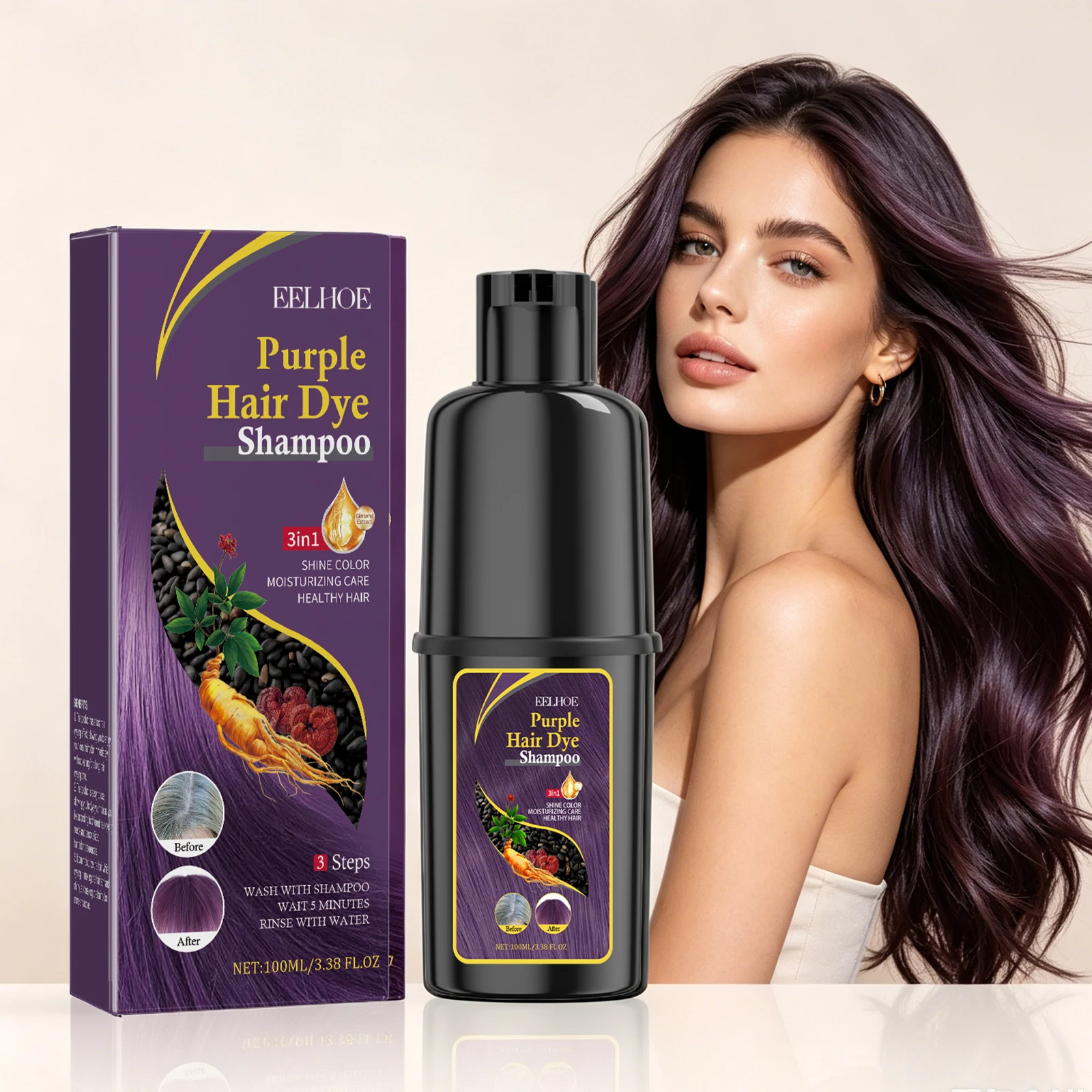 

7colors Hair Dyeing Shampoo Deep Nourishing Natural Organic Herbal Fast White Hair Dyed Hair Roots Restoration Coloring Shampoo