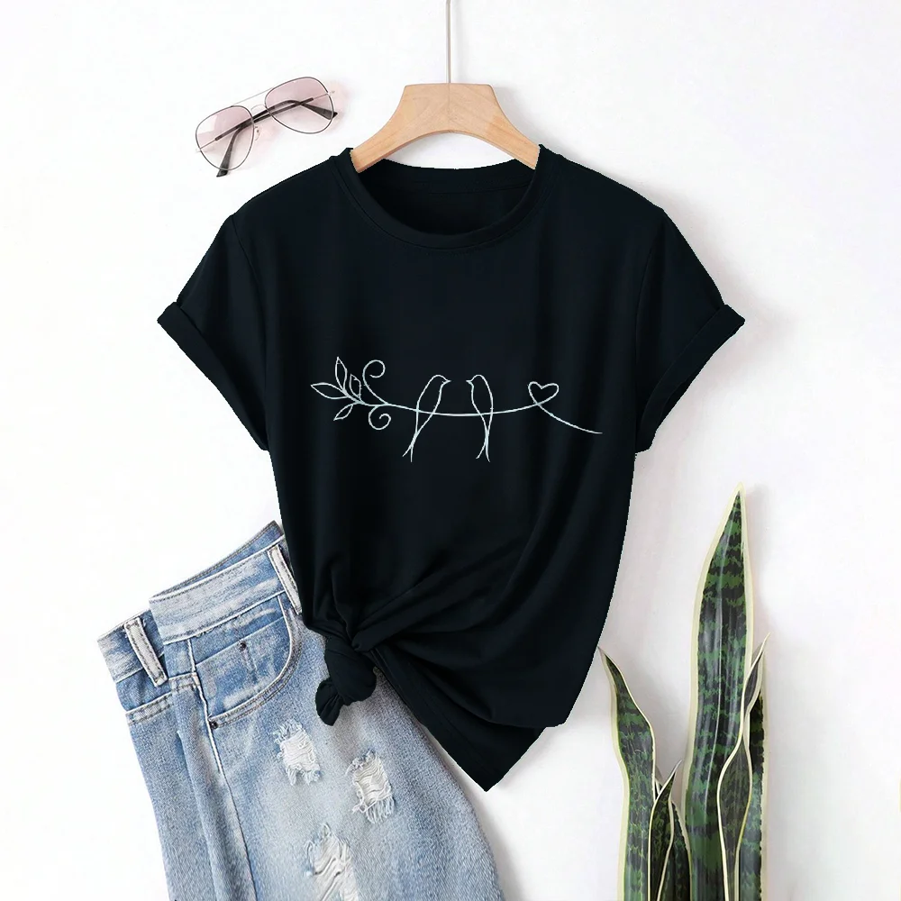 Harajuku mode T-shirt été col rond Y2k 2000 vêtements mode femmes T-shirt graphique t-shirts doux coton à manches courtes