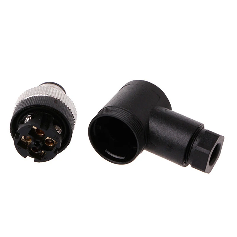 M12 Sensor Connector Waterproof Straight Angle Male Female Screw Threaded Plug Coupling 3 4 5 Pin