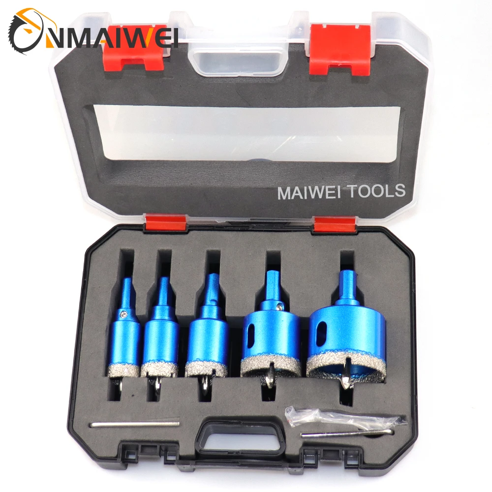 8PCS 6-45mm Diamond Coated Drill Bits Set Ceramic Tile Hole Saw with position drill for Glass Marble Granite Stone Porcelain