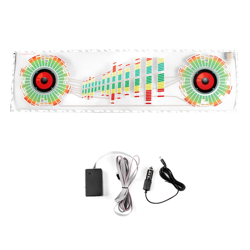 زجاج سيارة LED الصوت المنشط التعادل النيون EL ضوء الموسيقى إيقاع فلاش مصباح ملصق التصميم مع التحكم 90*25 سنتيمتر #3