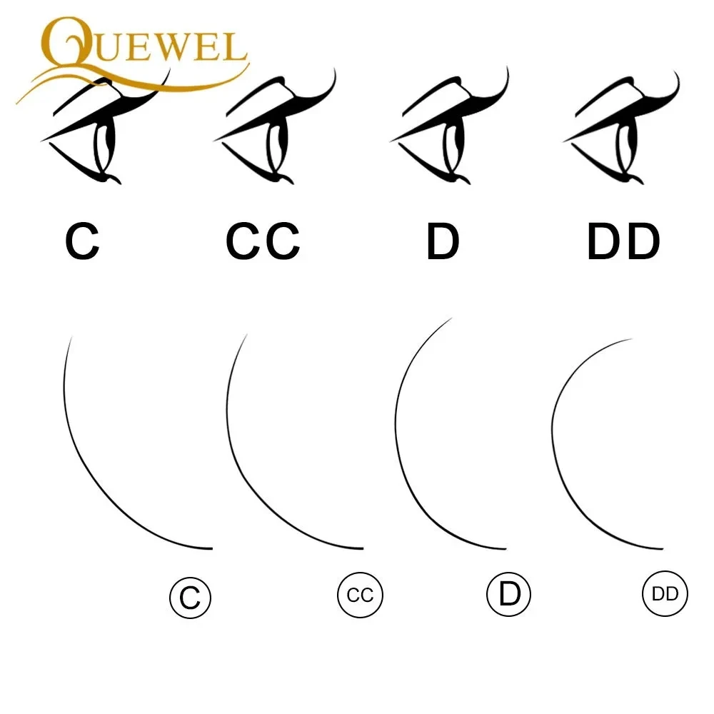 Quewel Lashes Classic 12 Lines Faux Mink Natural Eyelash Extension C/CC/D/DD Curl Individual Makeup Lashes Extension Supplies