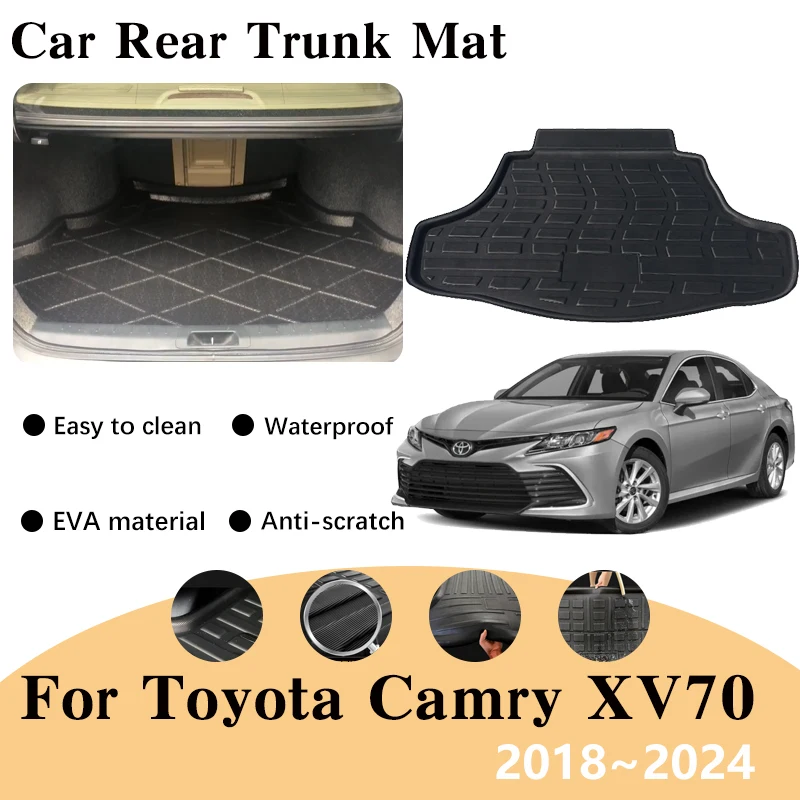 Car Trunk Mats For Toyota Camry XV70 70 2018~2024 Daihatsu Altis 8th Waterproof Boot Cargo Liner Carpet Storage Pad Accessories