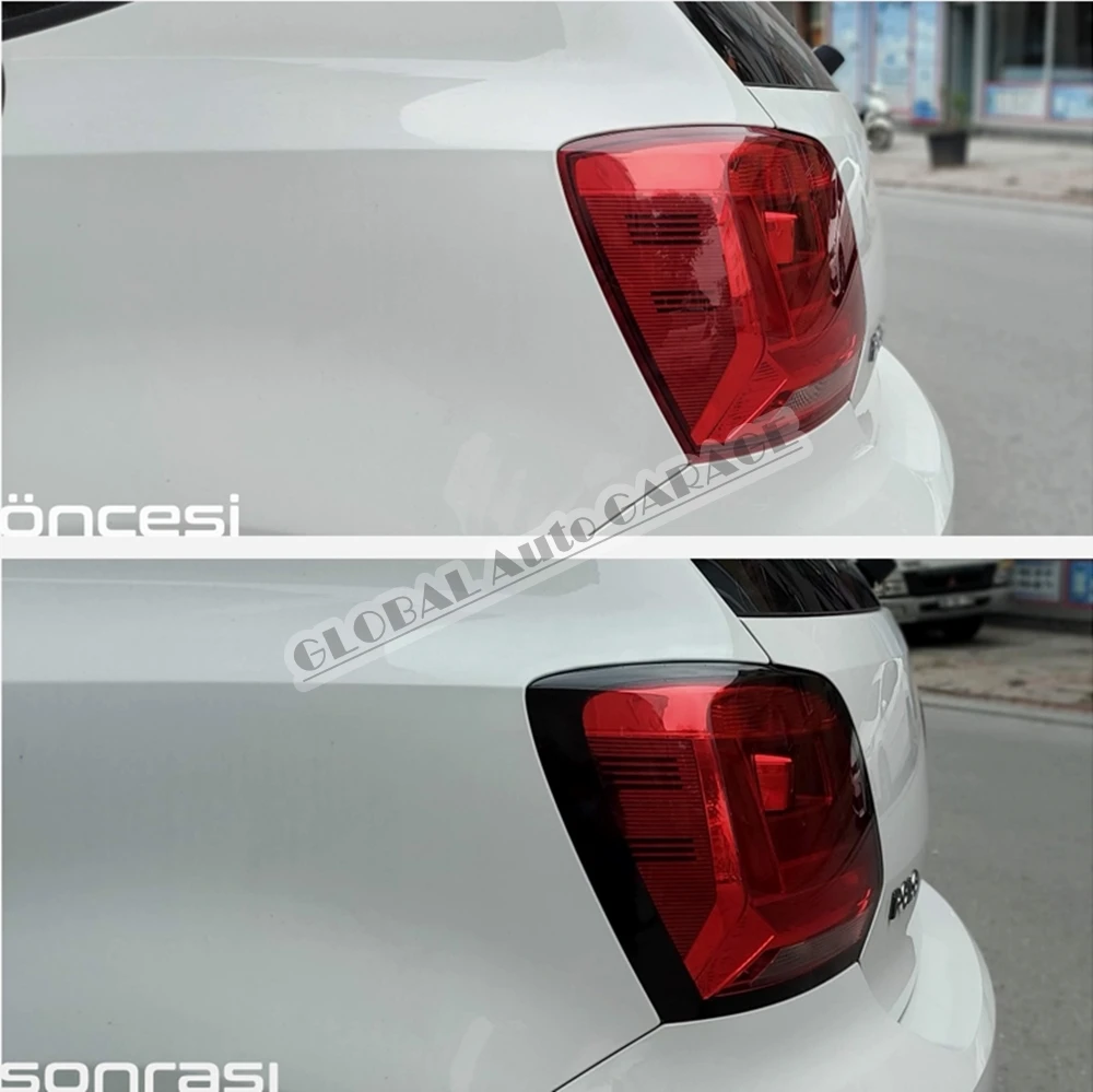 For Volkswagen Polo Mk5 6r 6c Stop Lamp Frame Sticker Taillight Frame Sticker 2009-2017 Auto Car Accessory Emblem Sport Black