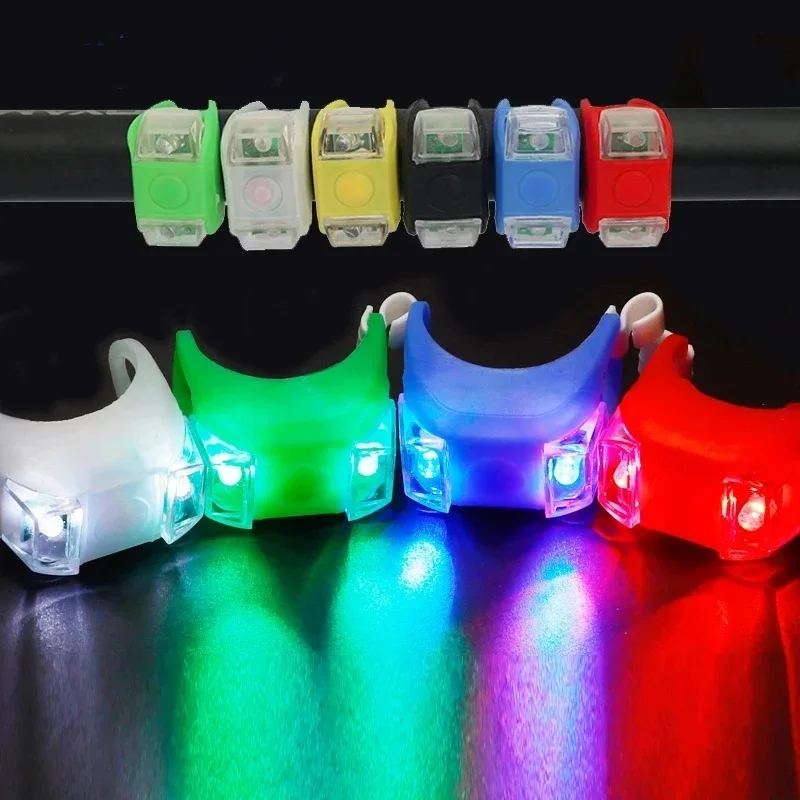 AliExpress NONE Silicone Bike Light Night Safety Warning Taillight LED Bicycle Front Rear Lamp Cycling Riding Bike Headlight Wheel Flash Light