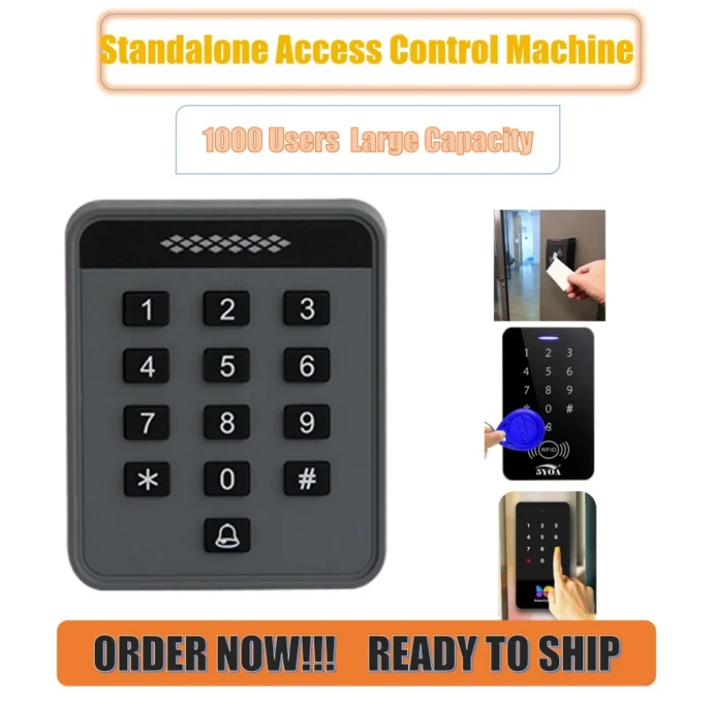 

Smart Security Indoor Simple Access Control Keypad Stand-alone RFID Password Device System 125KHz Card Door Opener ID Keyfob