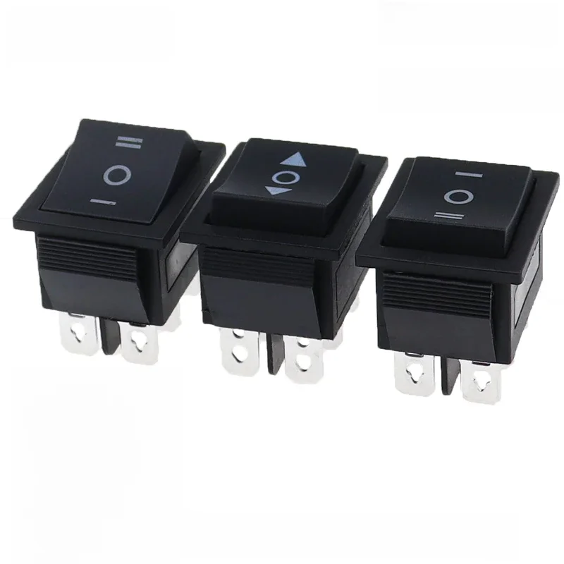 1 Stück kcd4 25x31mm schwarzer Wipp schalter 6 Pin 3 Position Ein-Aus-Ein