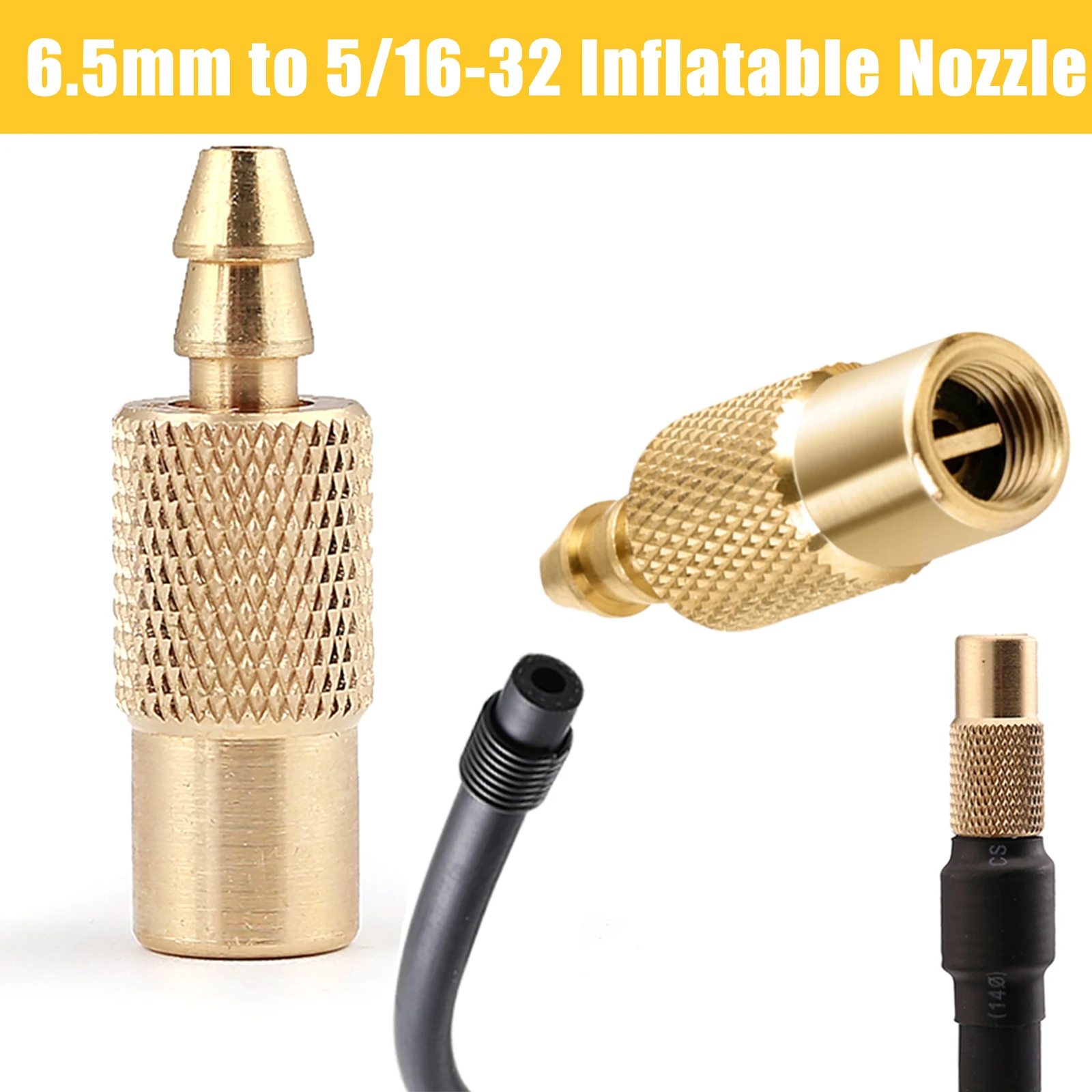 

GIE.TOP 6.5mm Air Chuck Adapter Tire Inflator Compressor Pump Connect Accessories Gold Tone for Vehicle,Bike,Motorcycle