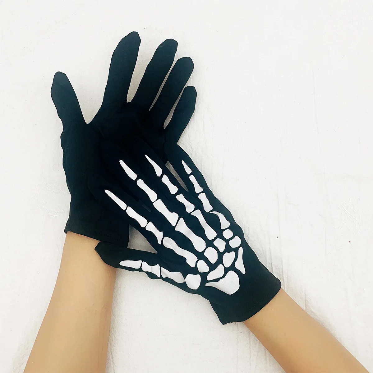 Rękawiczki Halloween damskie mitenki 1 para mężczyzn czaszka z horroru pazur kości szkielet Goth Racing Wintermar Streetwear Guantes