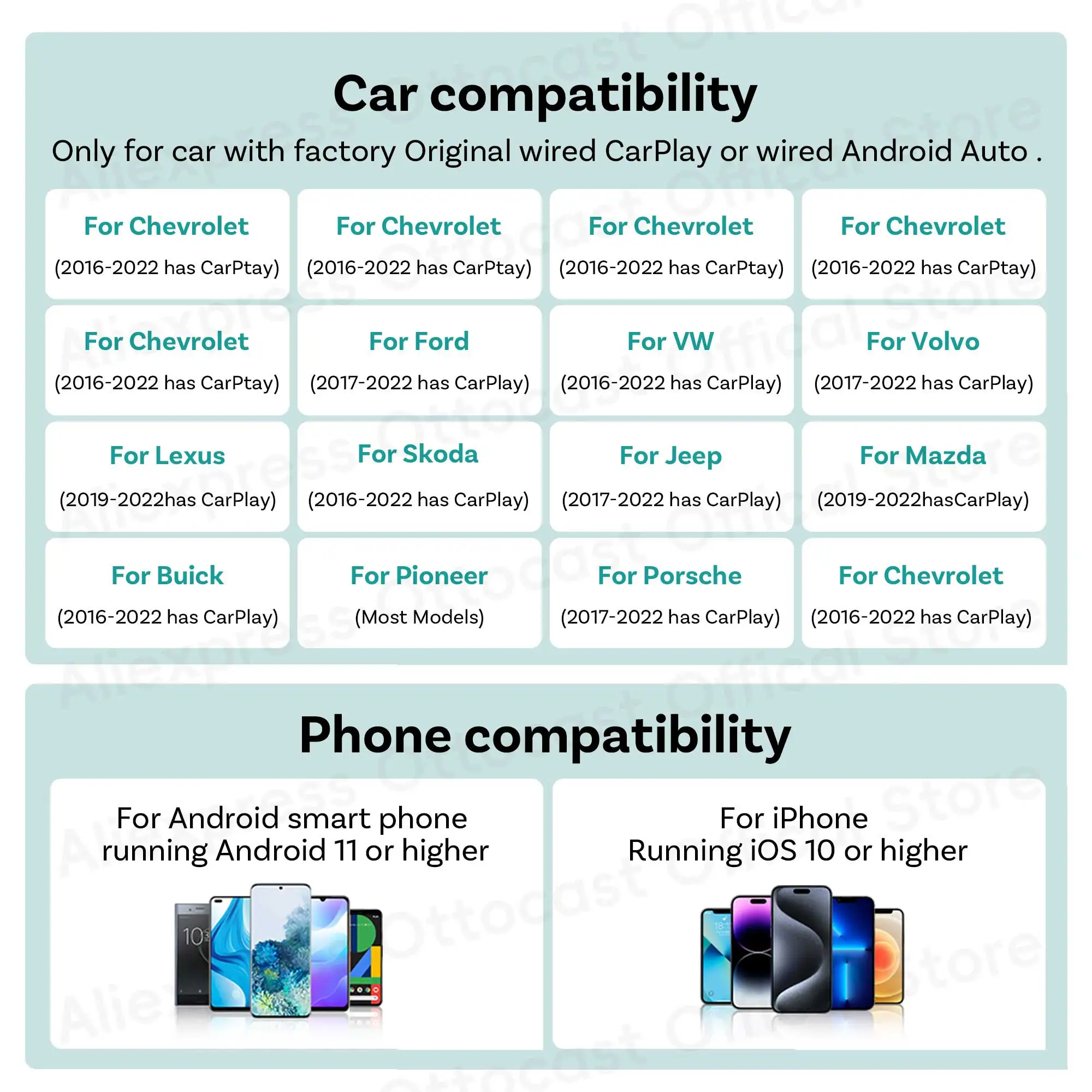 Ottocast 2026 Mini Core Kabelloser CarPlay Android Auto Adapter 2-in-1 3.0 Cube Dongle Auto-Zubehör für Kia Benz VW Toyota MG – Detail 9