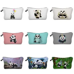 Cute Panda Chinese Style Printed Cosmetic Bag Outdoor Travel Portable Makeup Organizer Woman Toilet Bag Student Pencil Cases