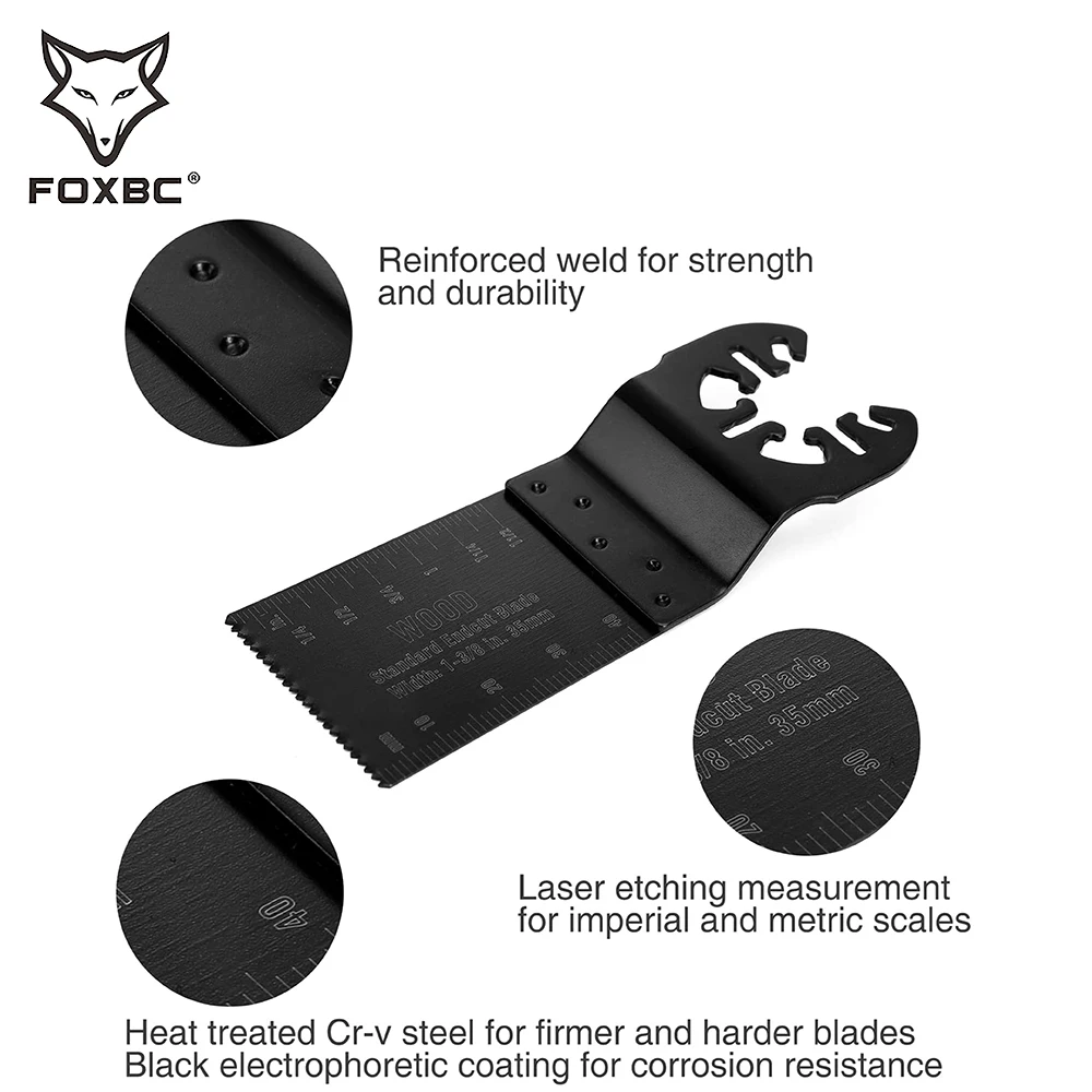 FOXBC Metal/Wood Oscillating Saw Blades Set Fits Dewalt, Craftsman, Ridgid, Milwaukee, Rockwell, Ryobi and More 23pcs
