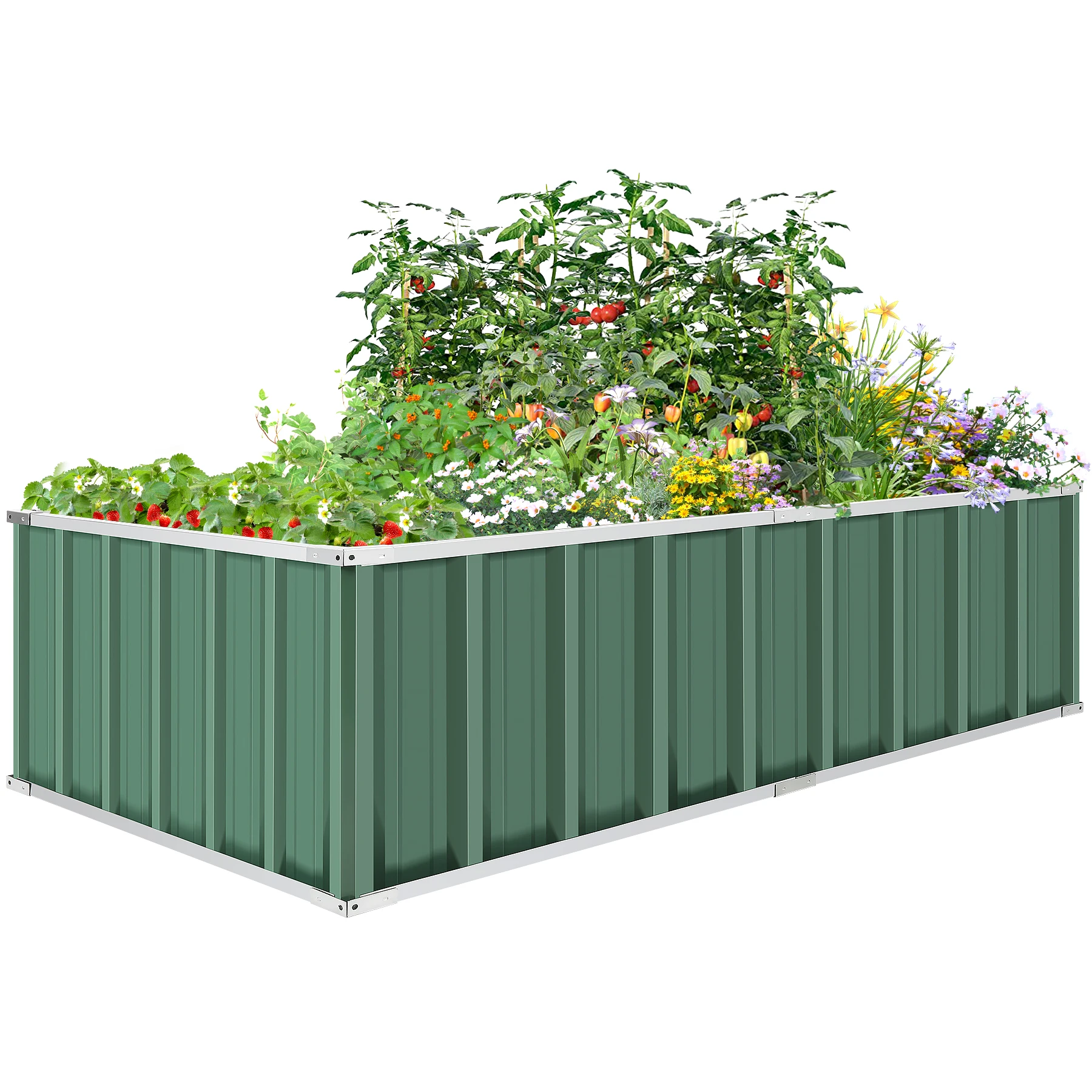 Galvanized Raised Garden Beds 5.6ftx3ftx1.5ft Large Metal Garden Beds Galvanized Steel Planter Box for Vegetables Flowers Herbs