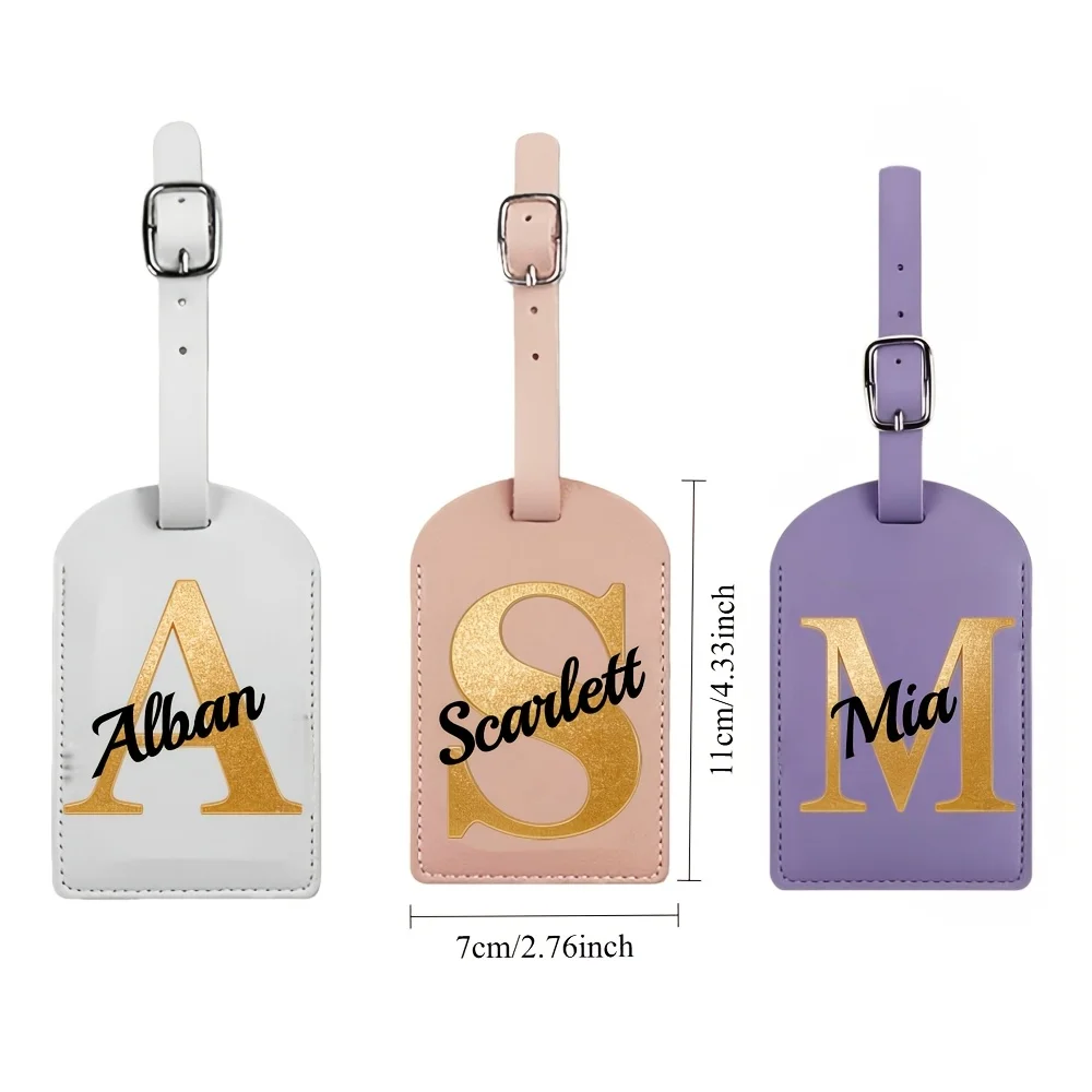 Personalized Custom Name green Luggage Tag with Boarding Pass and Initial Pattern for Easy Identification