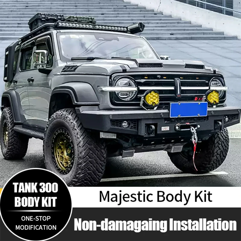 Factory Wholesale Engine Hood Cover Hood Front Rear Bumper Side Steps Majestic Body Kit for GWM Tank 300