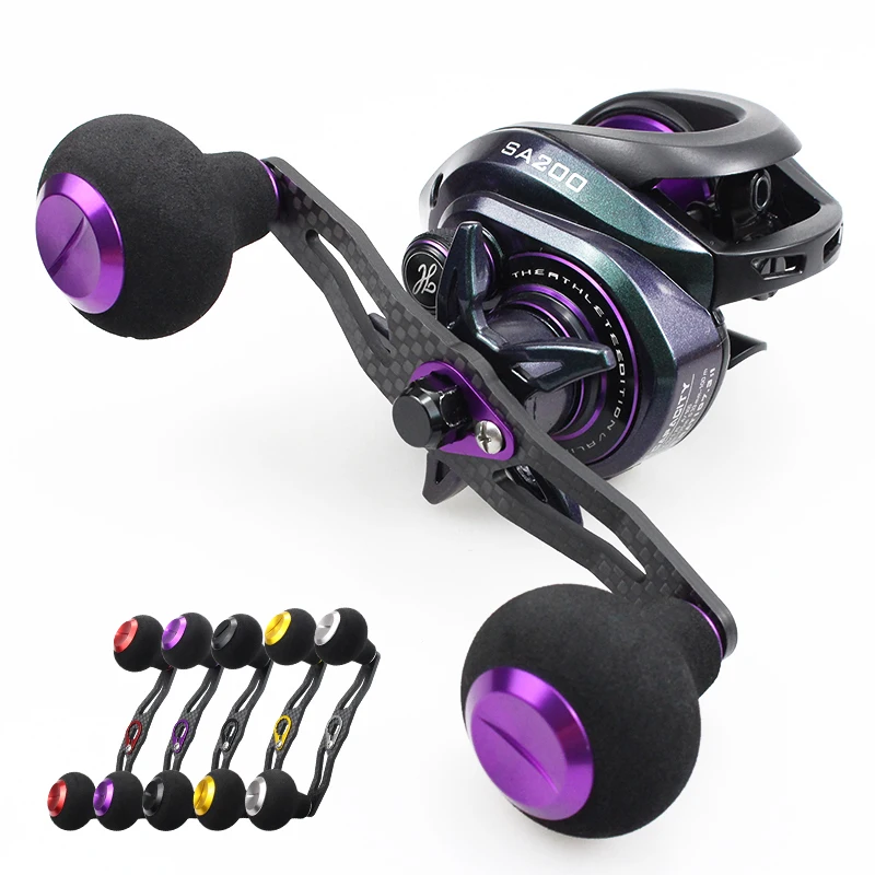 EKFan 115MM Carbon Fiber Angeln Reel Griff Für Baitcasting Angeln Reel Rocker Mit EVA Knöpfe Für DAI & SHI tackle Zubehör – Detail 9