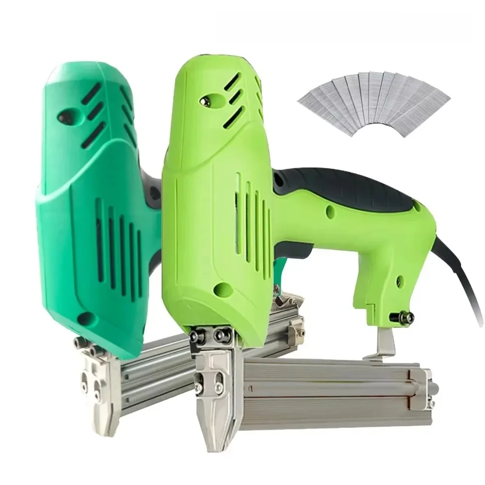 220V Nailing Stapler Shooter Furniture Stapler Framing Tacker DIY Hand Tool Electric Nail Gun Stapler Gun Woodworking Tools
