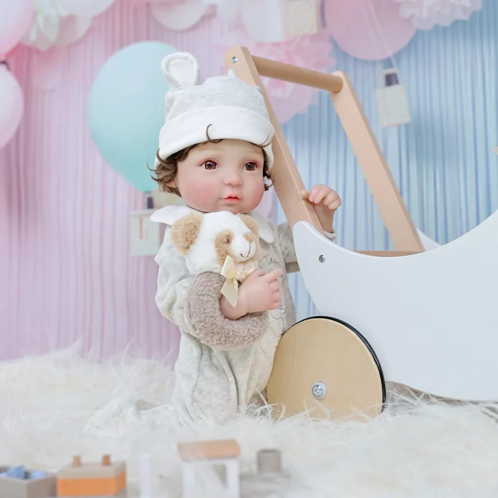 

Cloveray 20-дюймовая оригинальная реалистичная кукла реборн, виниловая кукла всего тела, супер милая высококачественная игрушка ручной работы, детский рождественский подарок