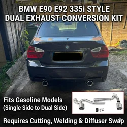 Dual Outlet Exhaust Conversion for BMW E90 E92 318i 320i Petrol 335i Style Stainless Steel Muffler Endrohr Cola Escape Tuning