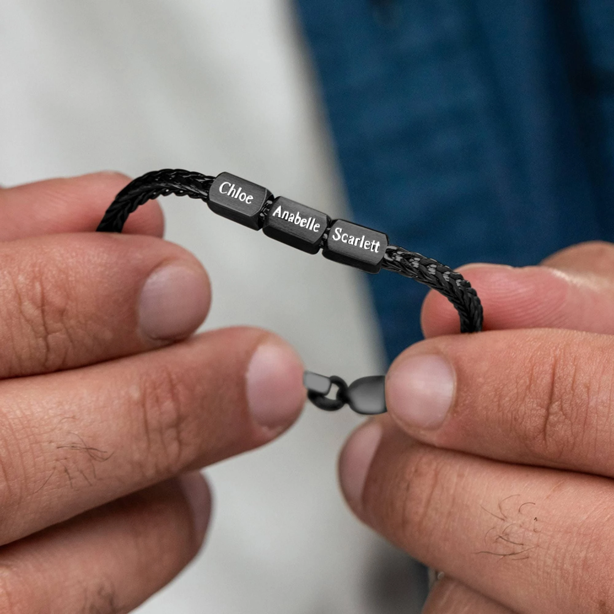 Bracelet personnalisé gravé avec le nom pour homme, bijoux en cuir véritable, cadeau attentionné pour la fête des pères pour petit ami, papa