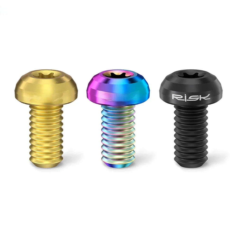 AliExpress RISK M5x10mm Disk Brake Rotor Bolt T25 Torx Titanium Alloy Bicycle Part MTB Mountain Bike Brake Rotor Fixing Ti Screw 12PCS/Set
