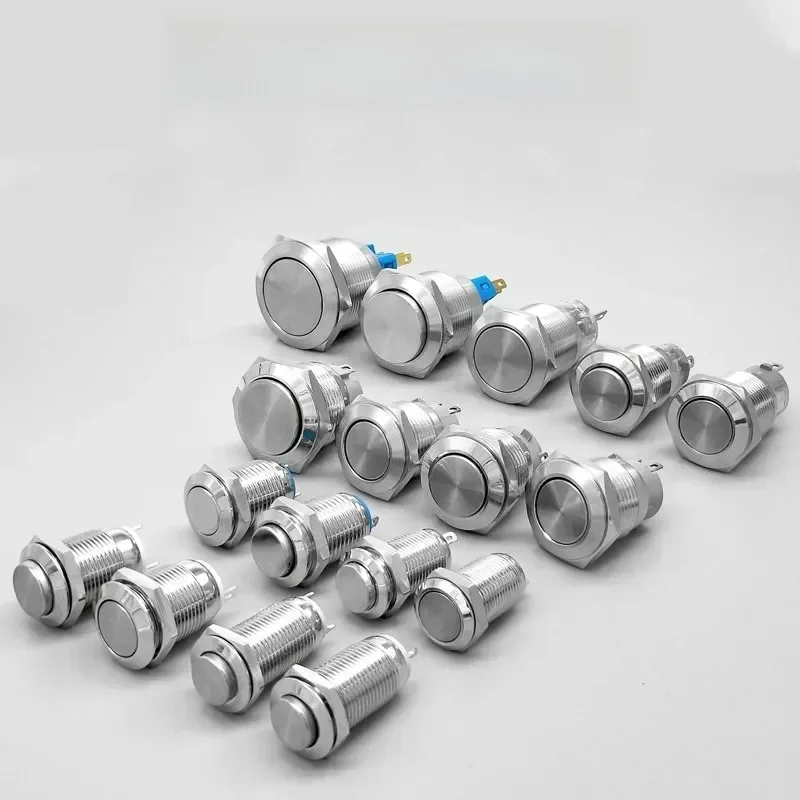 10mm 12mm 16mm 19mm 22mm Panel otwór metalowy przycisk zasilania przycisk płaski/wysoka głowica chwilowy/blokowanie lutowania NO/NC — zdjęcie 2