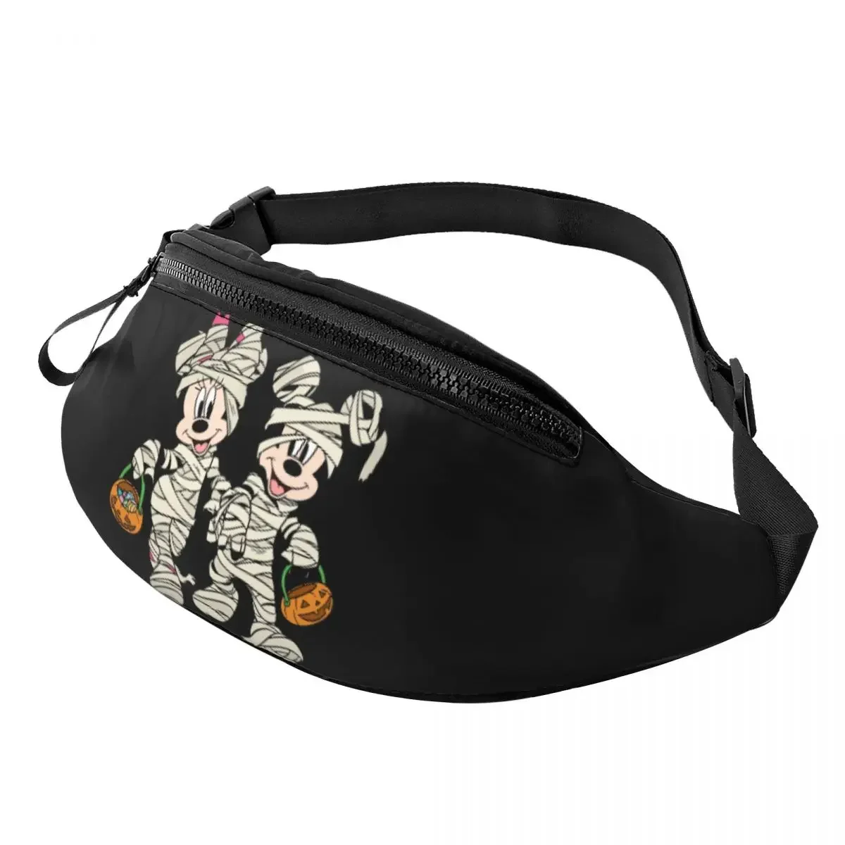 AliExpress UK MINISO Custom Mickey Mouse Minnie Mouse Fanny Pack Cycling Camping Men Women Halloween Pumpkin Crossbody Waist Bag Phone Money Pouch