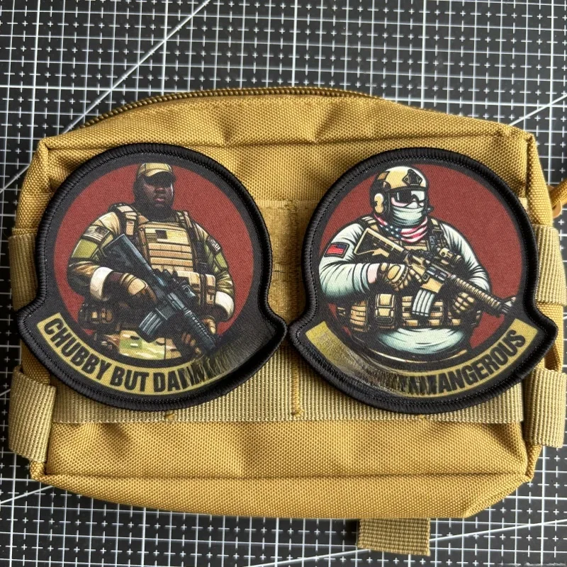 Chubby But Dangerous Tactical Badge Army Infantry Patch Printing Hook and Loop Soldier Morale Armband Military Backpack Sticker — zdjęcie 2