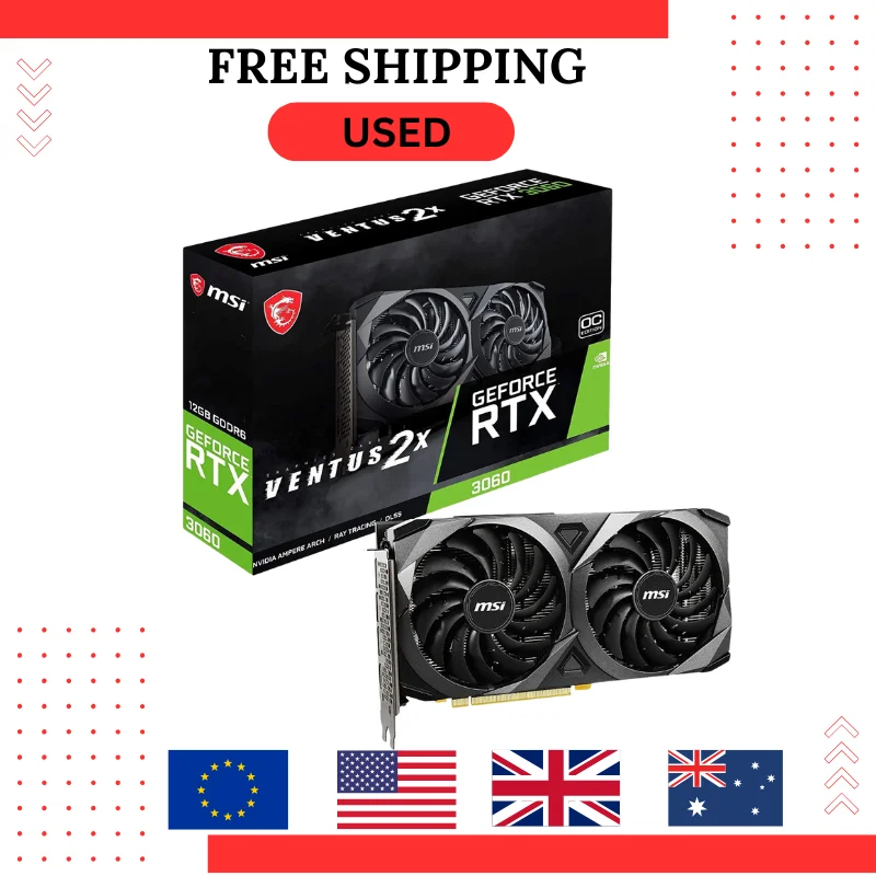 2024 USED RTX 3060 VENTUS GeForce 2X 12G OC GDDR6 192-bit