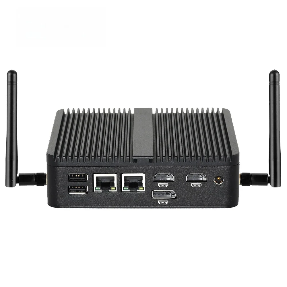 Intel N150 Fanless IoT Mini Industriële PC 2x Seriële Poorten RS232 2x Ethernet 2xHDMI 1xDP 6xUSB WiFi 4G Modem Windows11/10 Ubuntu - afbeelding 2