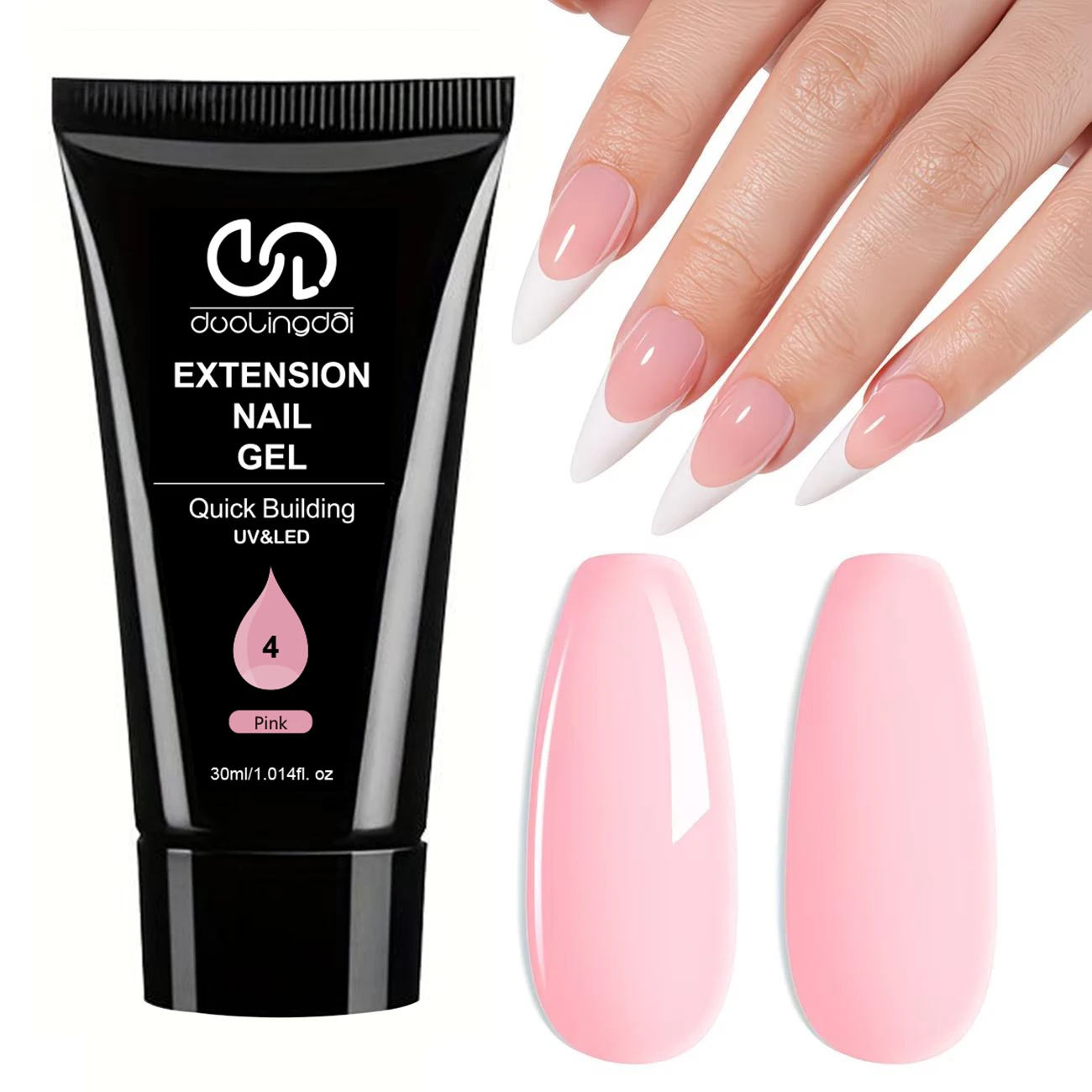 DOULINGDAI 30ml Nagelverlängerungsgel, Poly-Gel für Nagelspitzen und Nagelkunst, Weiß, Transparent, Nude, Perlrosa, Soft Pink für DIY zu Hause. – Detail 12