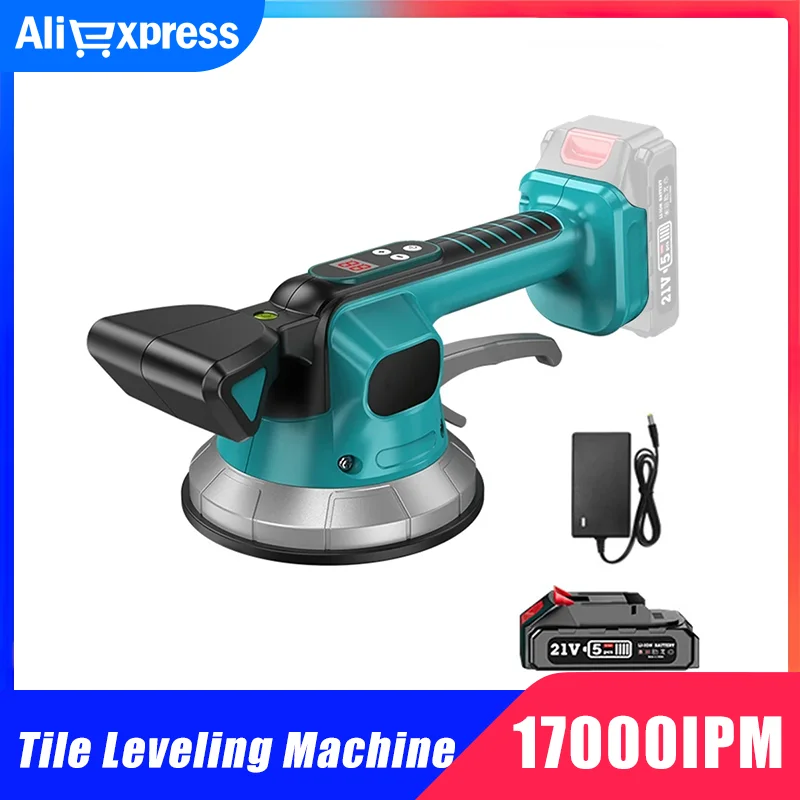 21V 10 speed Tile Tiling Machine Electric Wall Floor Tiles Laying Vibrating Tool Enlarged Suction Cup Home Tile Paving Device