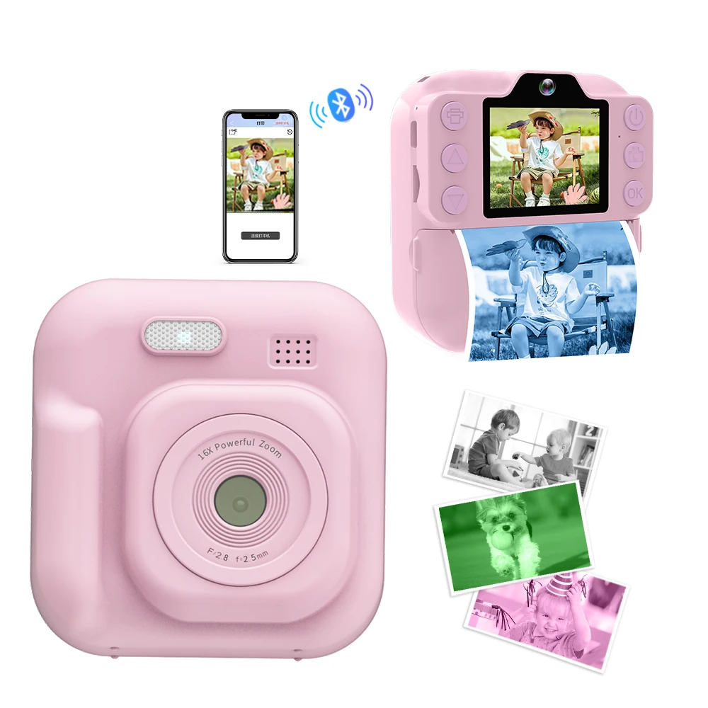 Blossom K9 Kinderkamera 1080P Sofortdruck Dual Selfie Digitalkamera für Kinder Kamera Kleinkindspielzeug Geschenke für 6-12 Jahre alt