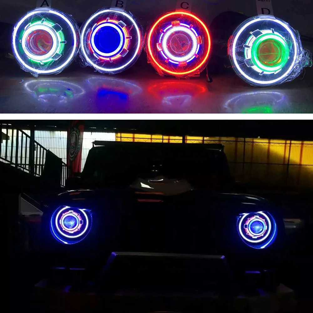 Lantsun J238 Headlights 7-Inch LED Multicolor Head Lamp for Jeep for Wrangler JK07-17