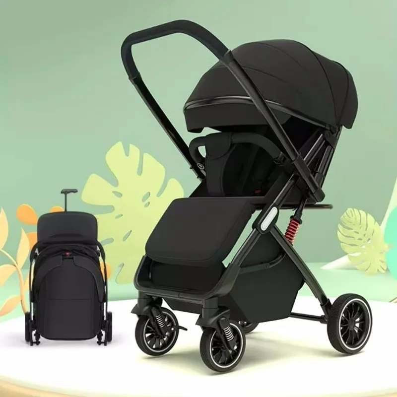 2024 New Arrival High View Portable Baby Stroller Ergonomics sat Bassinet for Newborn One Hand to Recline Pram