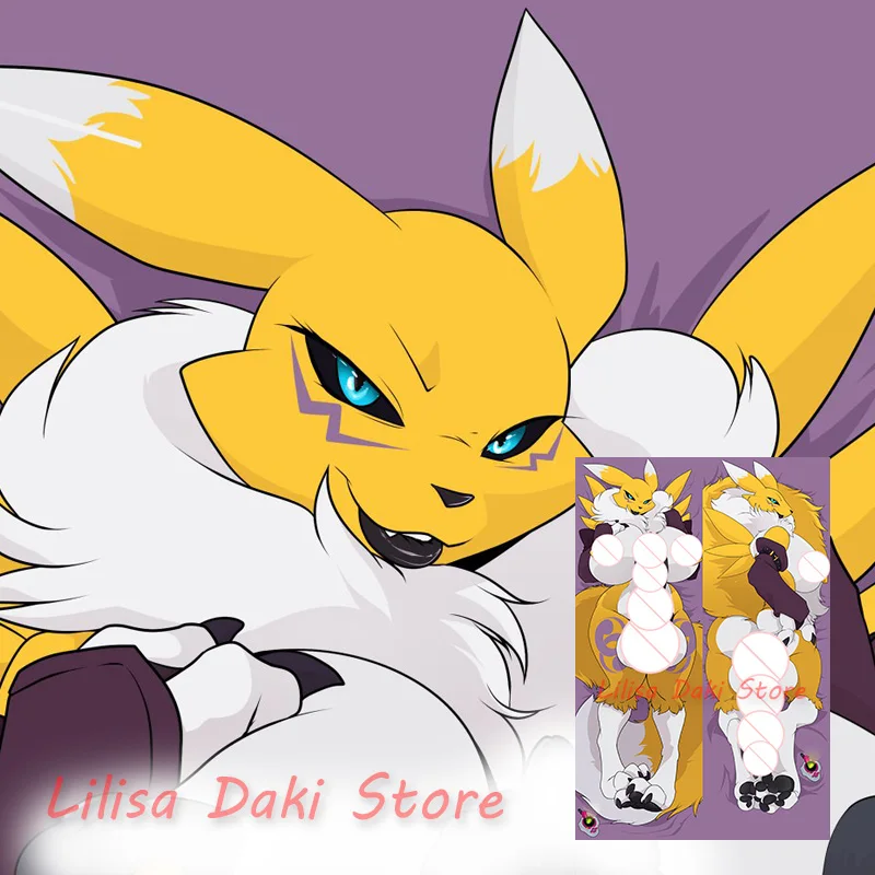 

Наволочка для подушки Dakimakura Futa Renamon с аниме, двусторонняя наволочка с принтом в натуральную величину, подарки