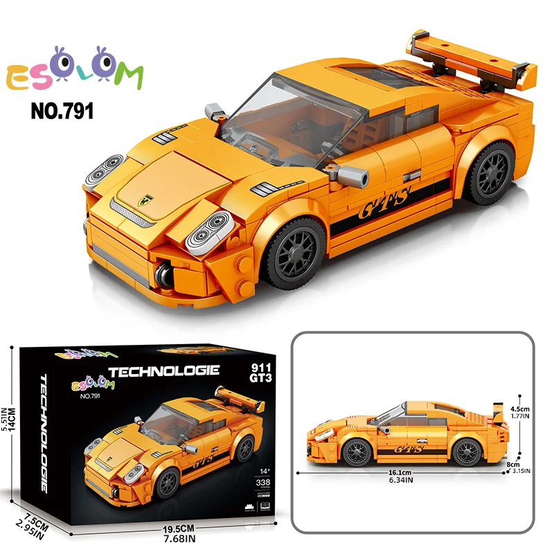 

1:24 Scale Racing Car DIY Blocks Set - 338 Pieces Realistic Building Model Kit with Full-Color Assembly Guide for Kids & Adults