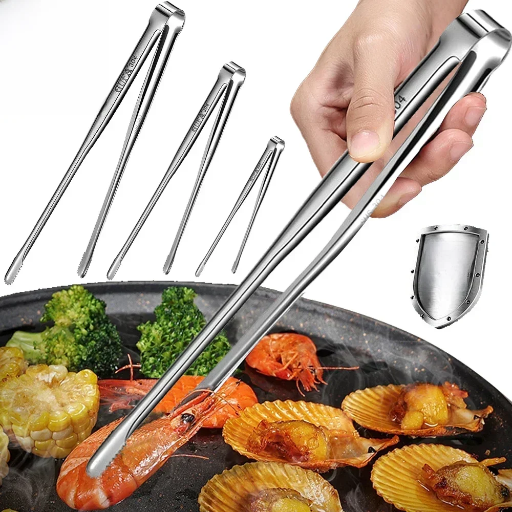 Klips do grilla ze stali nierdzewnej 304 Food Grade Uniwersalne szczypce do grilla Chwytaki do piknikowego mięsa BBQ Gadżety kuchenne — zdjęcie 2