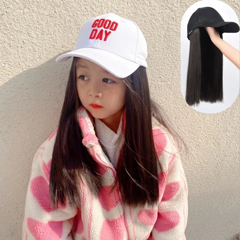 Wigs Hat Kids Fake Hair for Baby Girl Toddlers Cap Children's Accessories Outdoor Travel Outfit Photograph Headdress Headgear