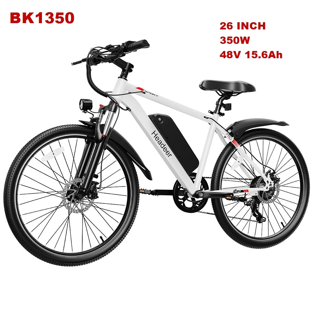 Headeer BK1350 elektrische stadsfiets 250W bereik 100 km 48V 15.6AH accu voor- en achtervering volwassen e-bike