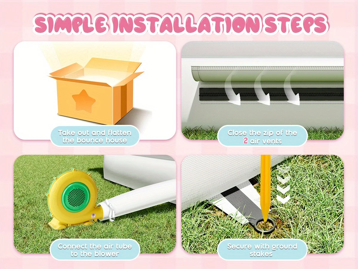 Castillo blanco inflable de PVC de 13 pies con forma de corazón, nuevo diseño, casa de rebote blanca inflable con soplador de 750W, para bodas y fiestas