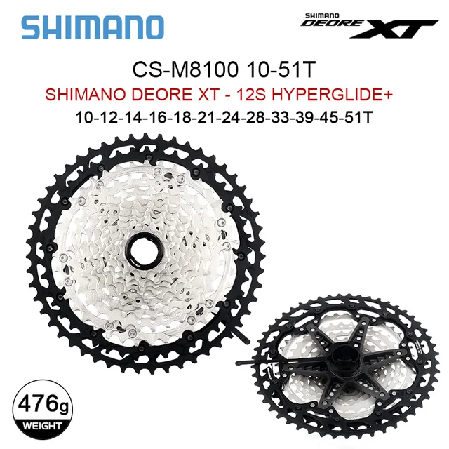 Shimano SLX XT Deore M8100 M7100 M6100 12 Speed Cassette Micro Spline K7 12V 10-51T Sprocket MTB flywheel 12S MS Bicycle Ratchet