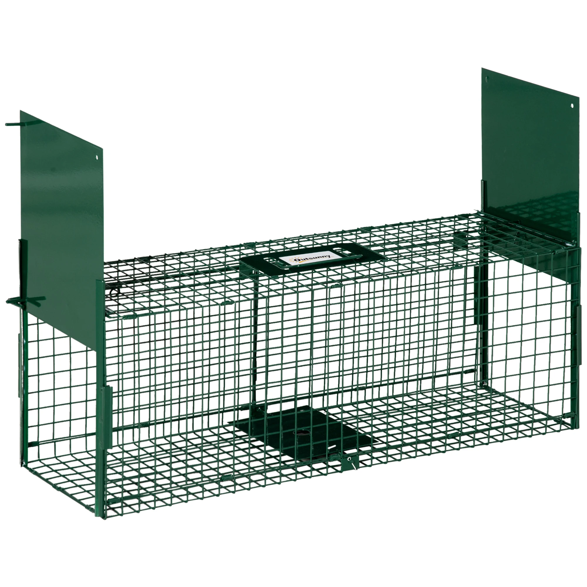 Image of Doppeltürige Humane Lebendtierfalle, Rostfreier Metall-Fang-und-Freilassungs-Käfig für Kaninchen und Eichhörnchen, Outdoor-Garten- und Camping-Schädlingsbekämpfungsbedarf