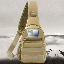 Men's Tactical Chest Bag Large Capacity Canvas Mini Sports Shoulder Messenger Bag Men Outdoor Sports Backpack