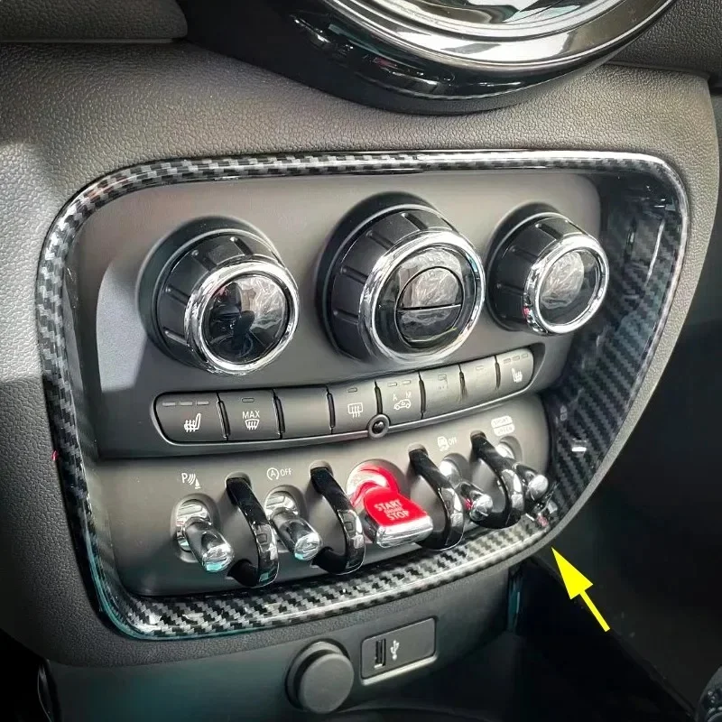 For 2016-2024 Mini Clubman F54 Carbon Fiber Car Air Condition Control Panel Surround Trims