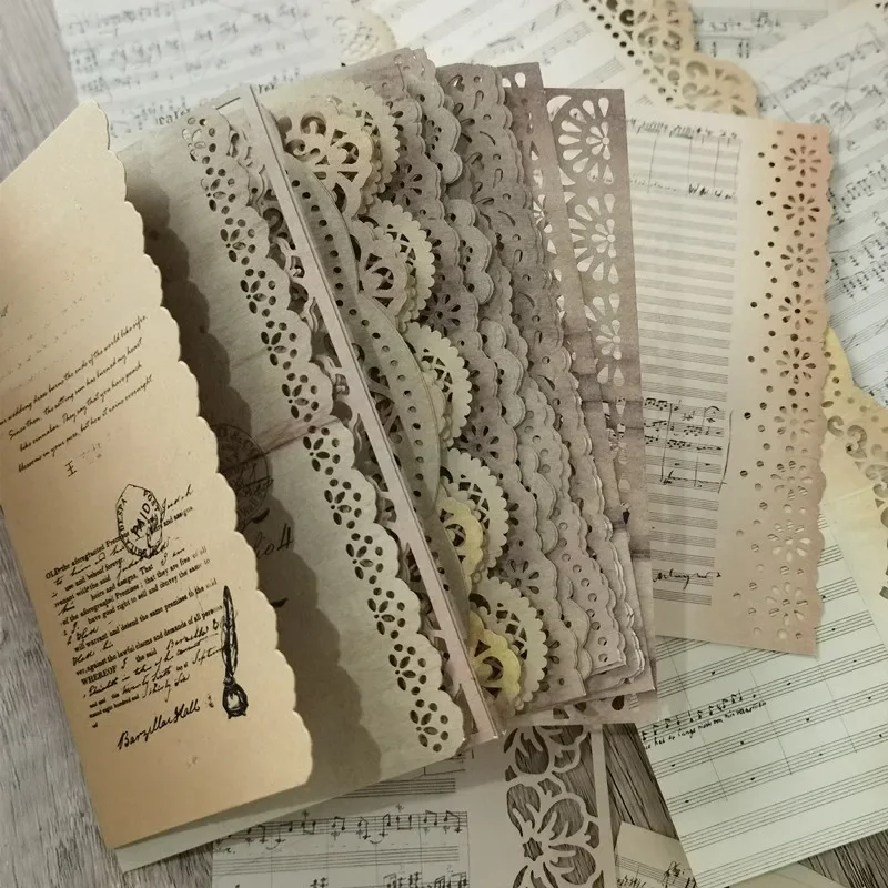 Retro Kreative Material Papier Spitze Hohl Grenze Brief Material Bewegung Album Schmücken Hand Konto
