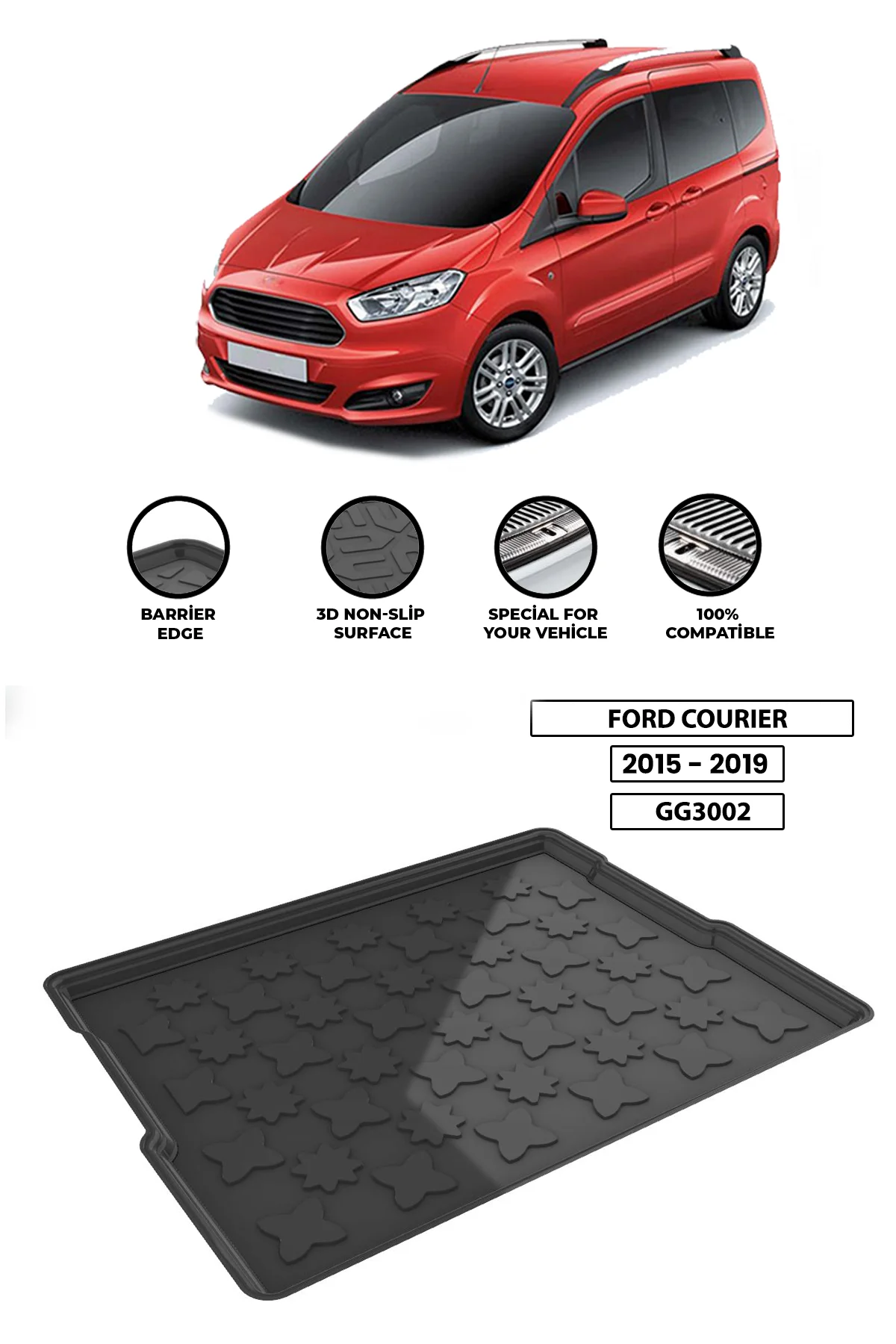 For Ford Courier 2015-2019 luggage compartment Diffuser Extension Rear Bumper Attachment Luggage compartment