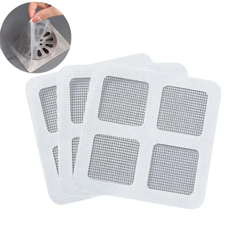 Crépine d'évier de sol, filtre en maille jetable, capteur de cheveux, Patch de vidange de sol, Patch de filtre Anti-colmatage, accessoires de salle de bains