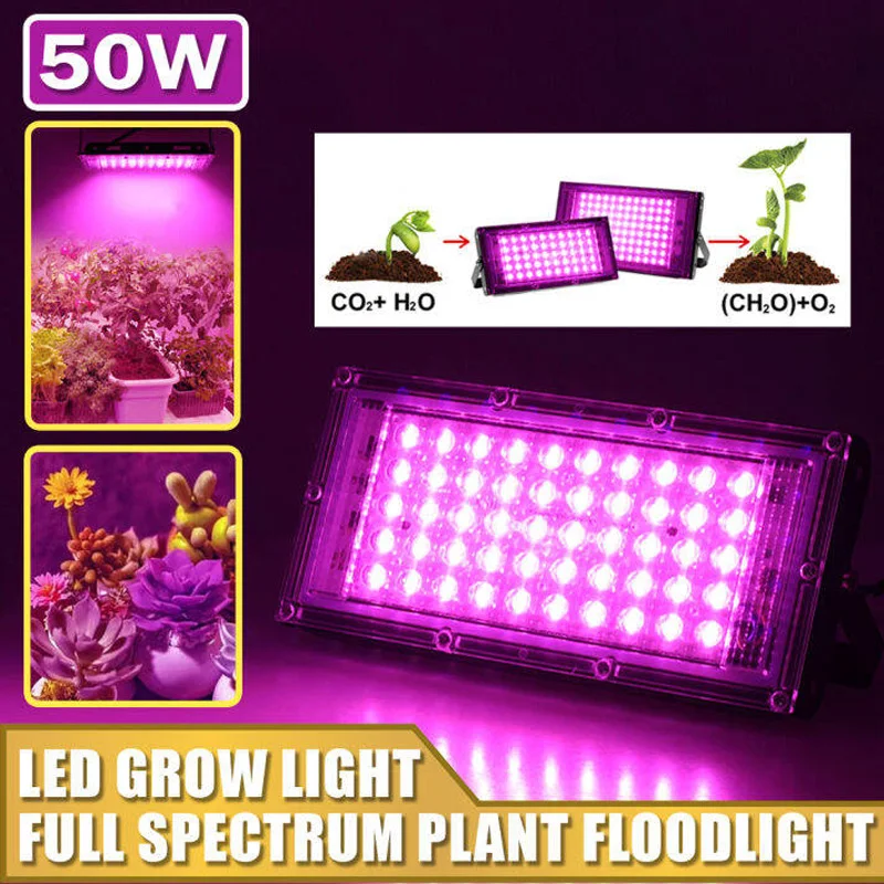 

Светодиодные лампы полного спектра для выращивания растений, 50/300 Вт, лампа для комнатных растений, фитолампа для теплицы, гидропонная лампа для выращивания овощей
