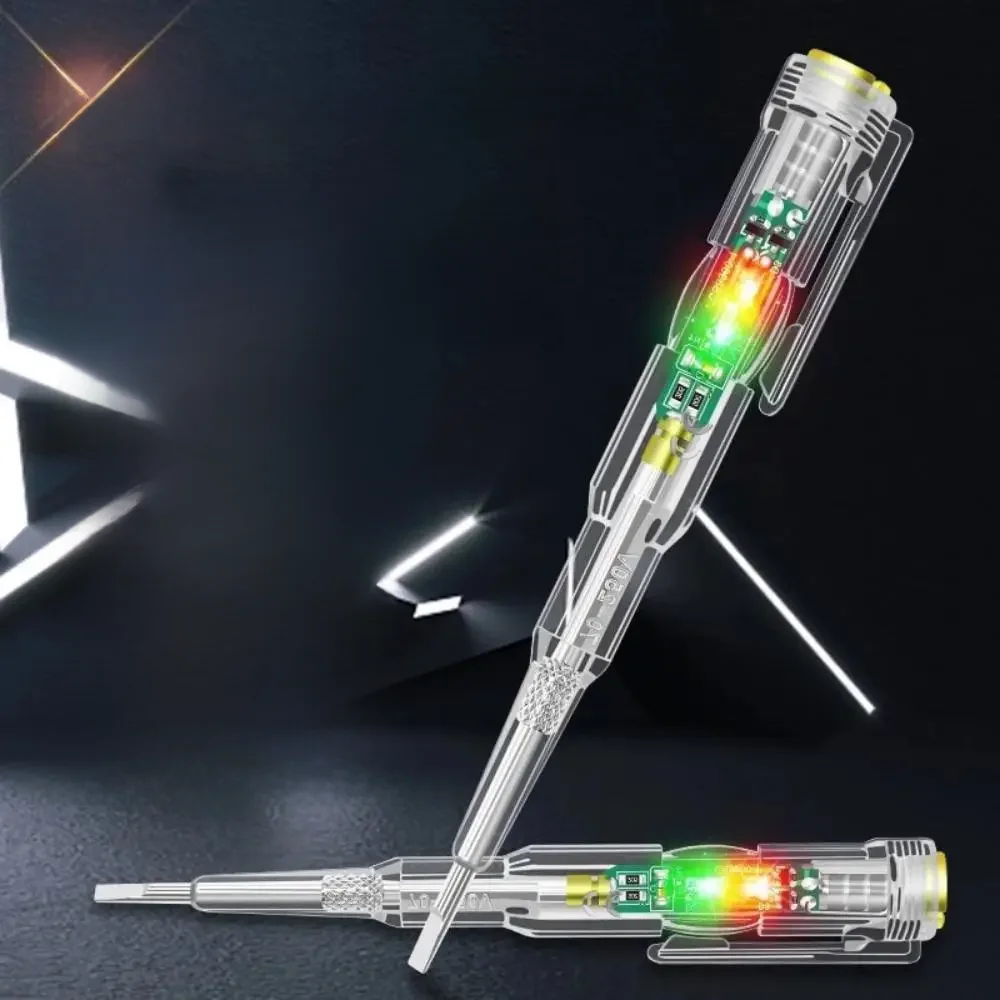 Alta Cor Brilhante Teste Caneta Eletricista, Duplo Sensor de Luz, Bip Alarme, Quebrado Zero, Fire